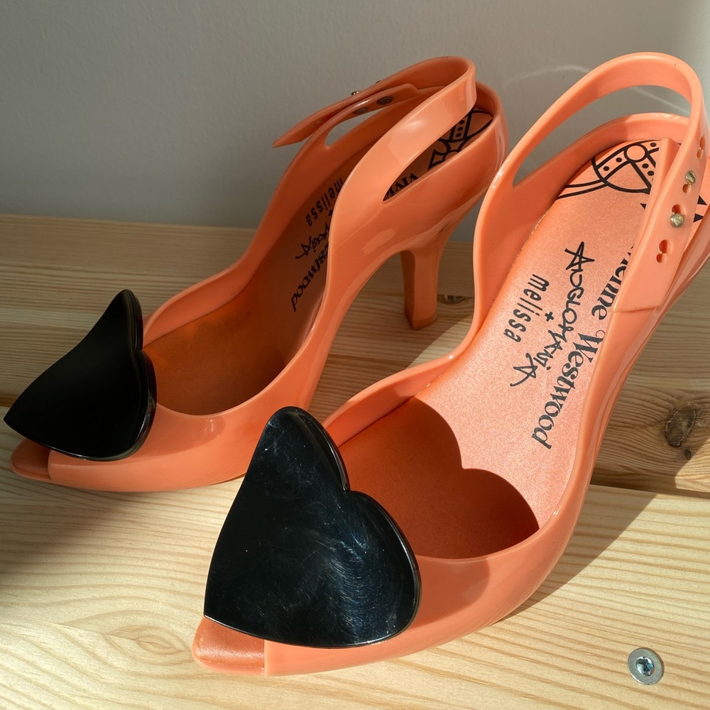 Vivienne Westwood X Melissa Heart Slingback Peep-toe Pumps